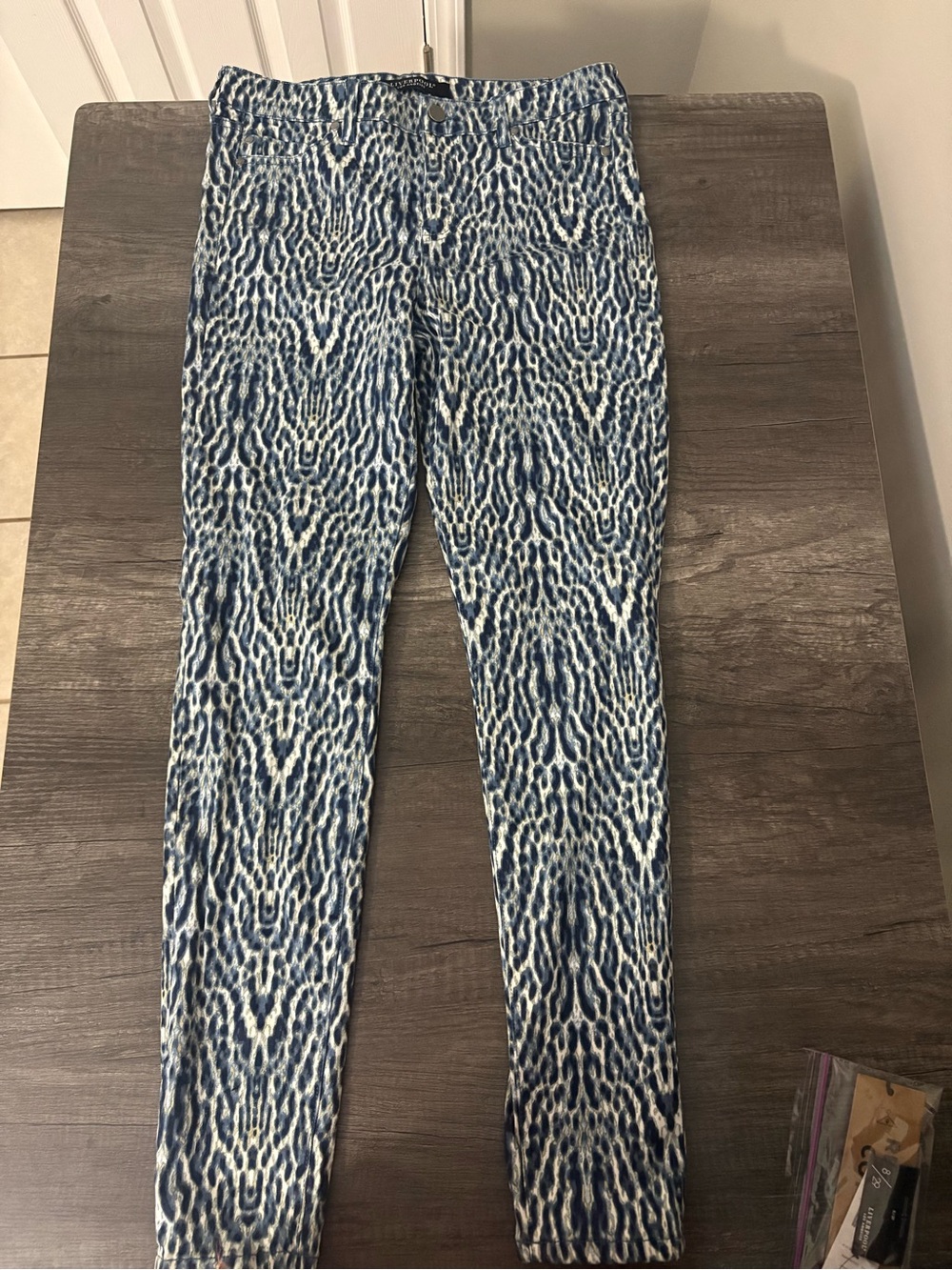 Liverpool Blue & White Printed Skinny Jeans-NEW